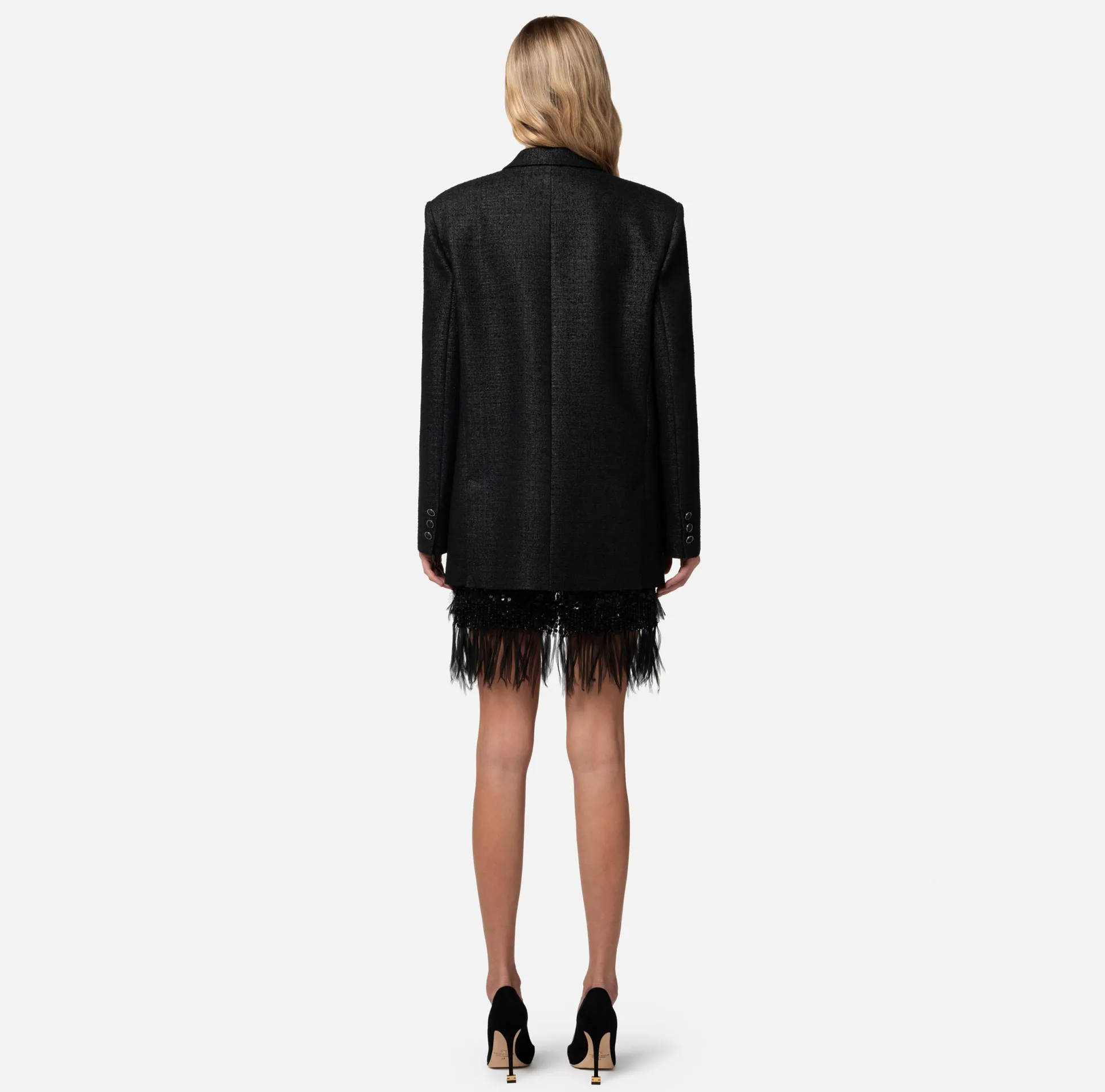 Elisabetta Franchi Giacche & Trench^Giacca Doppiopetto In Tweed Laminato