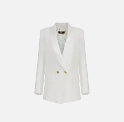 Elisabetta Franchi Giacche & Trench^Giacca Doppiopetto In Viscosa Con Rever Sciallato