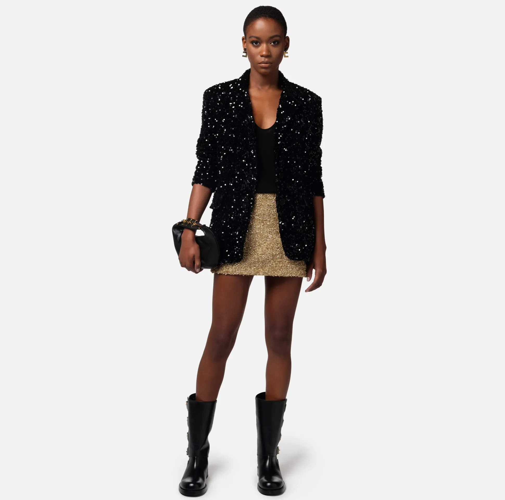 Elisabetta Franchi Giacche & Trench^Giacca In Ciniglia Con Paillettes