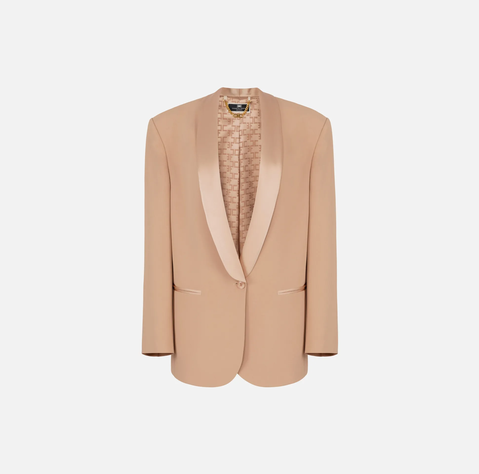 Elisabetta Franchi Giacche & Trench^Giacca In Crepe Con Revers Sciallato In Satin