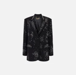 Elisabetta Franchi Giacche & Trench^Giacca In Crepe Con Ricamo Di Strass