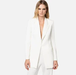 Elisabetta Franchi Giacche & Trench^Giacca In Crepe Leggero Con Rever A Lancia