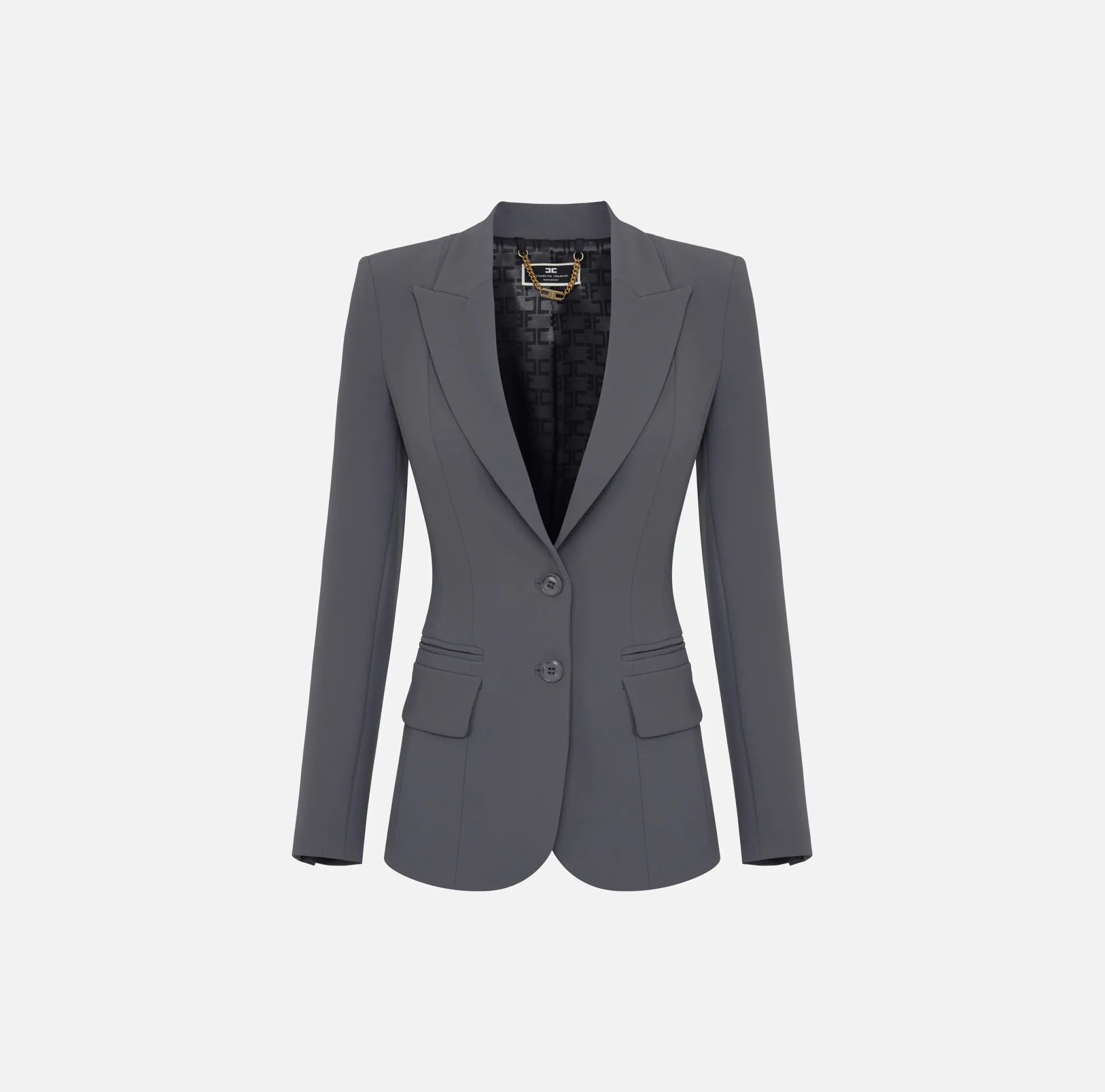 Elisabetta Franchi Giacche & Trench^Giacca In Crepe Stretch Con Revers A Lancia