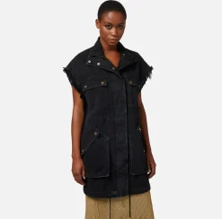 Elisabetta Franchi Giacche & Trench^Gilet In Denim Utility