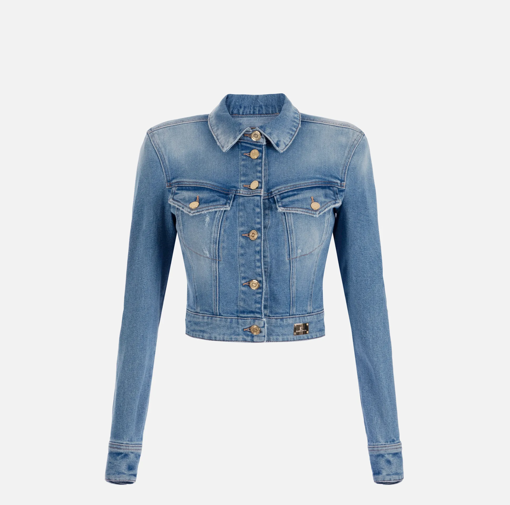 Elisabetta Franchi Giacche & Trench^Giubbotto Cropped In Denim