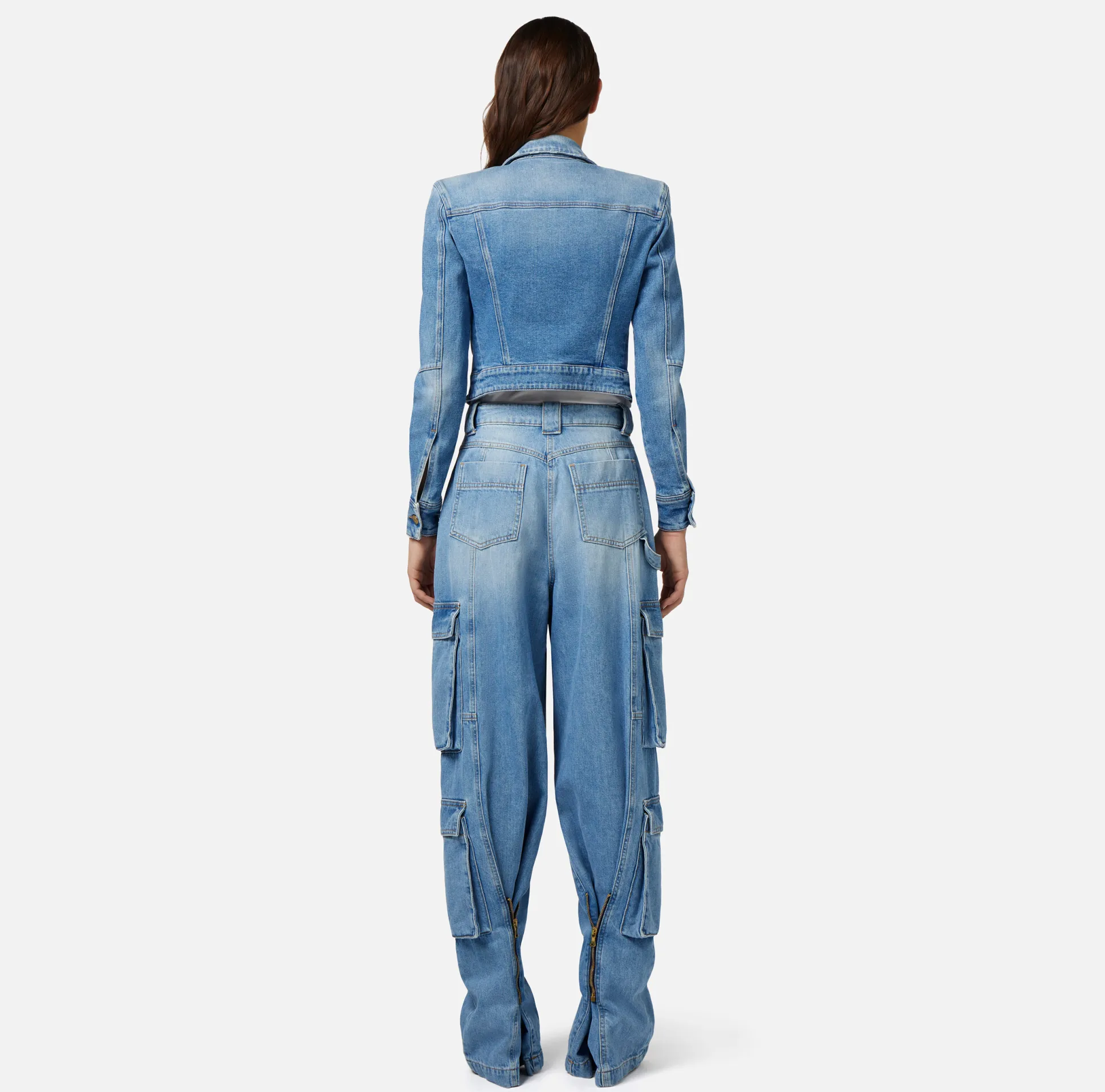 Elisabetta Franchi Giacche & Trench^Giubbotto Cropped In Denim