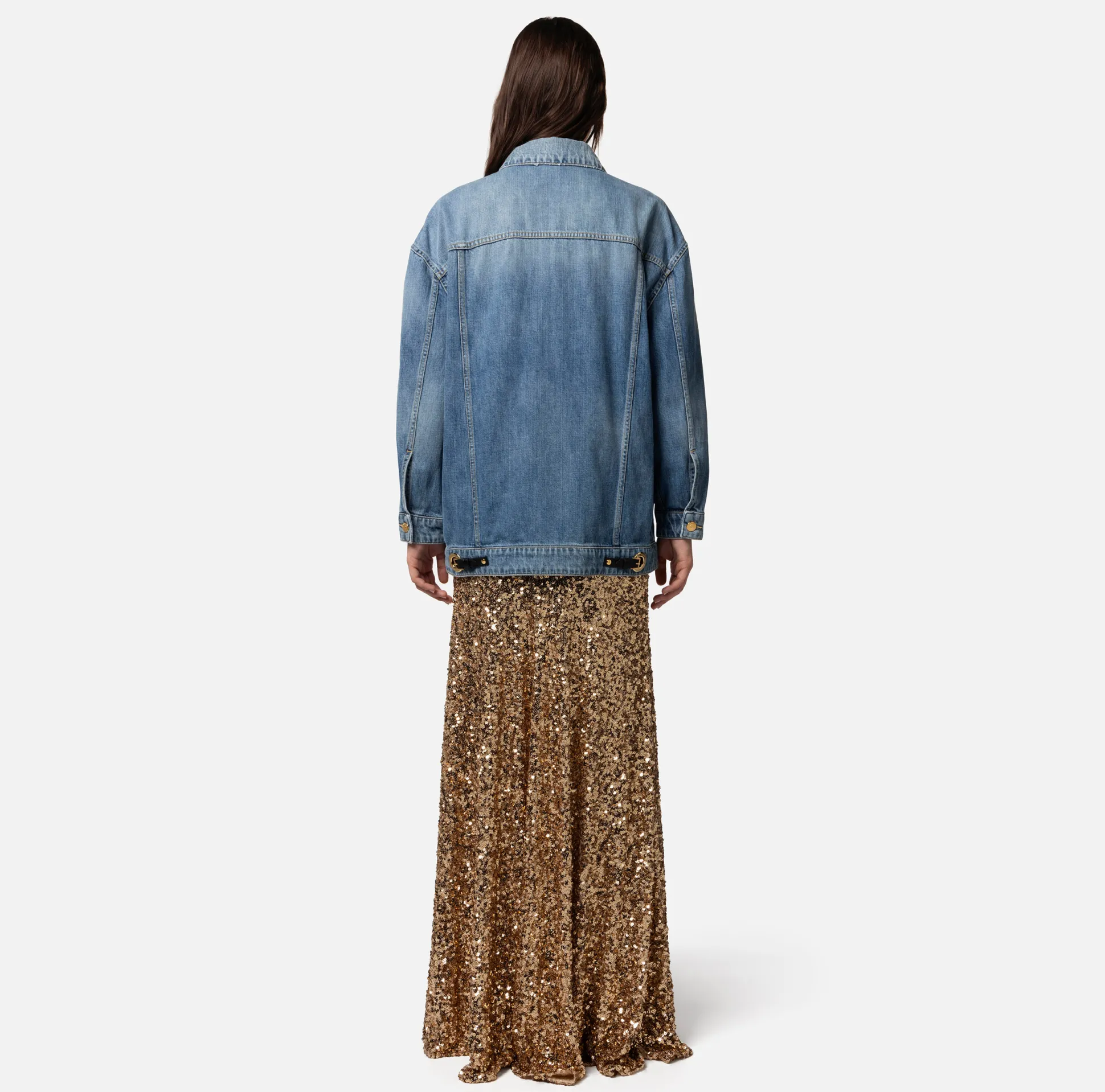 Elisabetta Franchi Giacche & Trench^Giubbotto Over In Denim