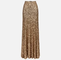 Elisabetta Franchi Gonne^Gonna Lunga In Tulle Con Pailettes