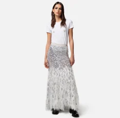 Elisabetta Franchi Gonne^Gonna Lunga In Tulle Con Ricamo