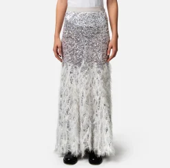 Elisabetta Franchi Gonne^Gonna Lunga In Tulle Con Ricamo