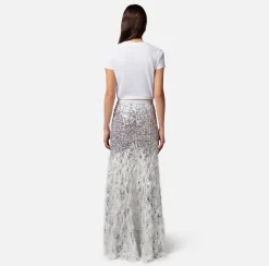 Elisabetta Franchi Gonne^Gonna Lunga In Tulle Con Ricamo