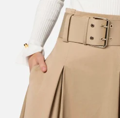 Elisabetta Franchi Gonne^Gonna Midi In Cotone Stretch Con Cintura