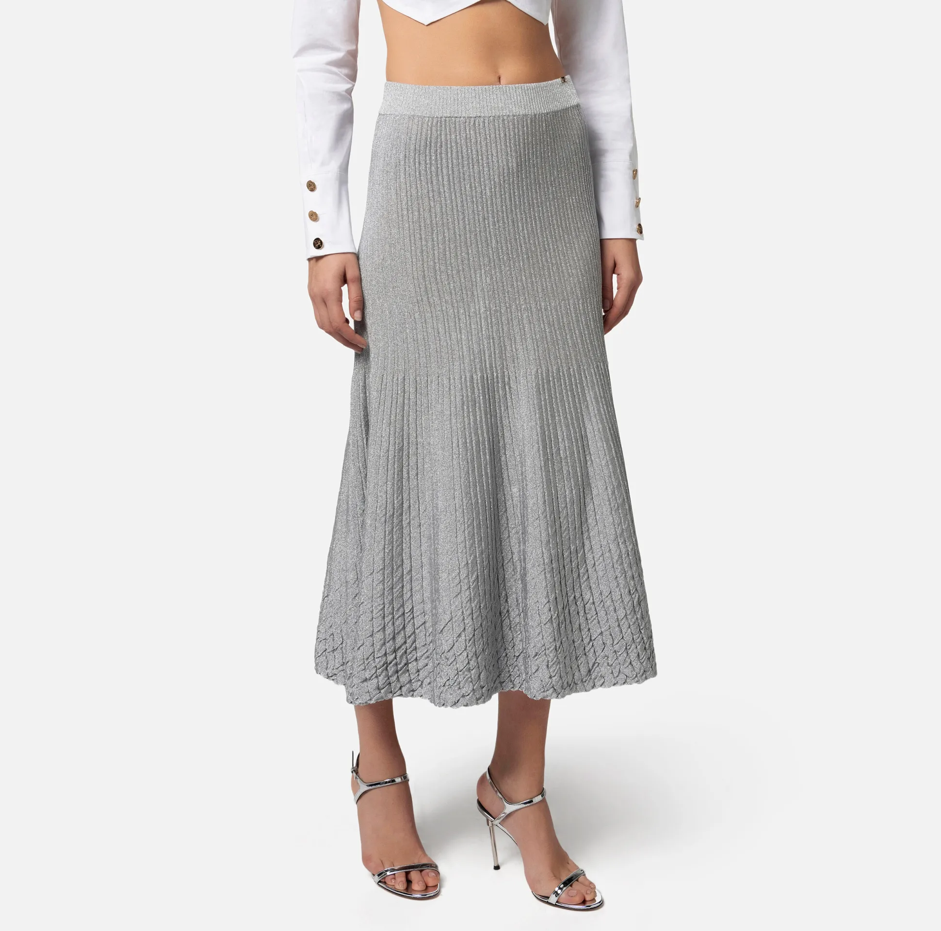 Elisabetta Franchi Gonne^Gonna Midi In Viscosa Metallizzata