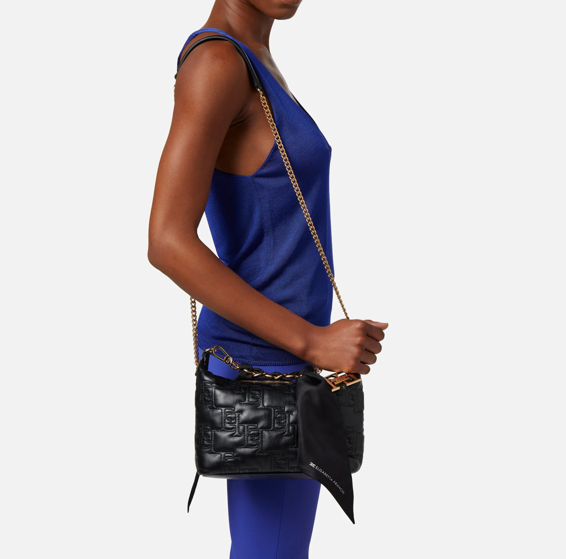 Elisabetta Franchi Borse A Mano^Hobo Piccola Con Catena Foulard