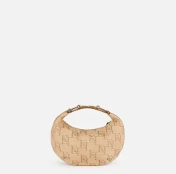 Elisabetta Franchi Borse A Mano^Hobo Piccola In Rafia Jacquard Con Morsetto In Metallo