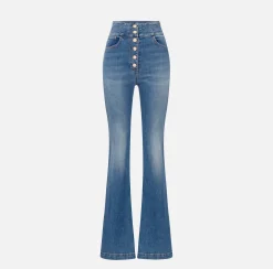 Elisabetta Franchi Jeans^Jeans A Palazzo Con Abbottonatura
