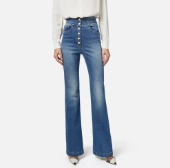 Elisabetta Franchi Jeans^Jeans A Palazzo Con Abbottonatura