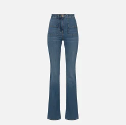 Elisabetta Franchi Jeans^Jeans A Zampetta Con Placche Logo
