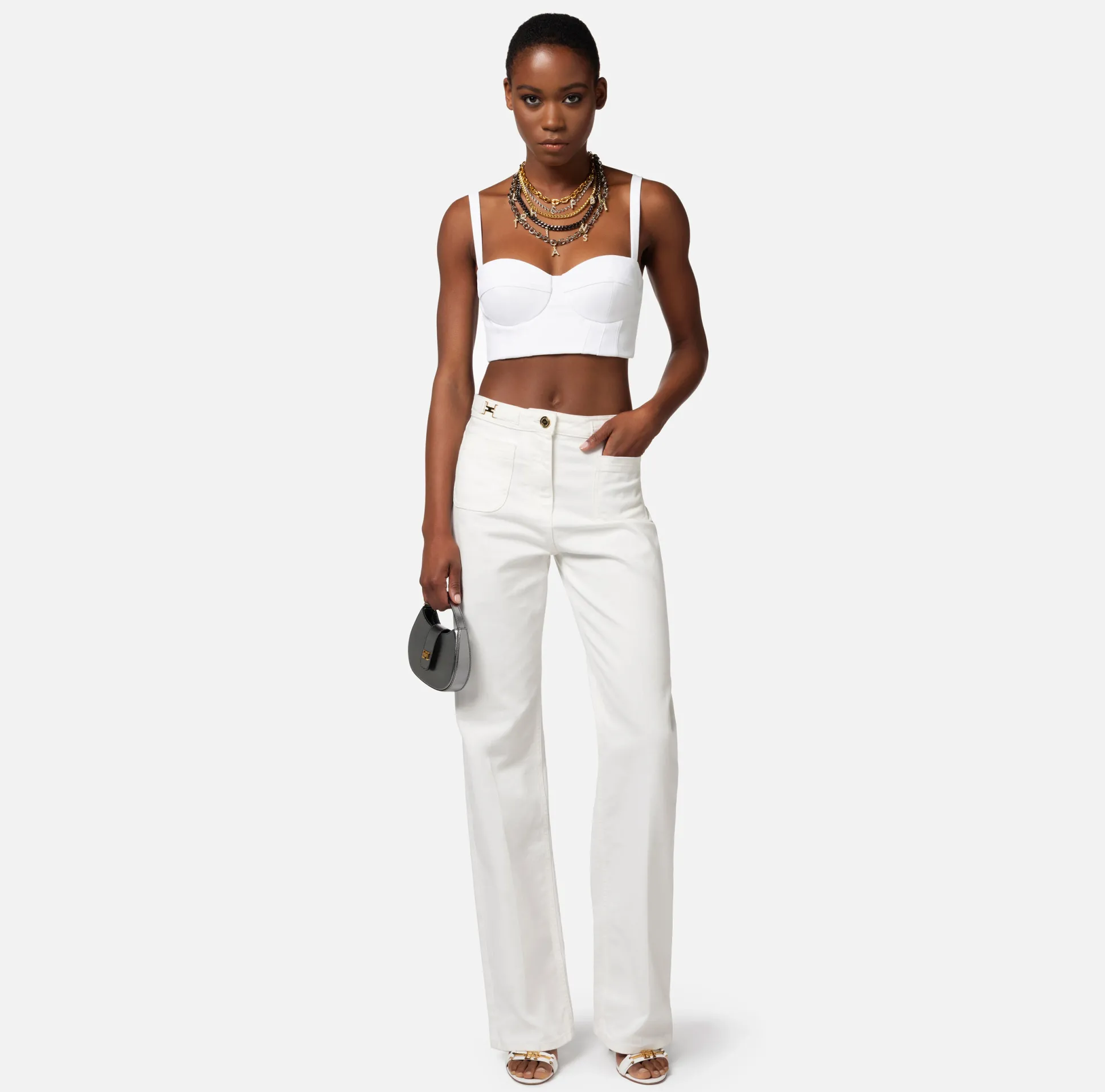 Elisabetta Franchi Jeans^Jeans Dritto Con Tasche A Toppa