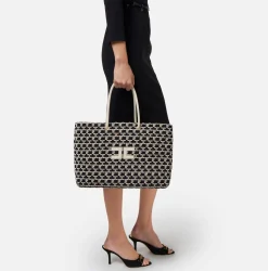 Elisabetta Franchi Borse A Spalla^Madame Monogram Shopper Con Logo