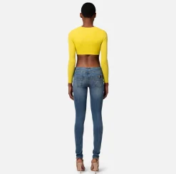Elisabetta Franchi Top, T-Shirt & Body^Maglia Cropped In Jersey Con Cut Out