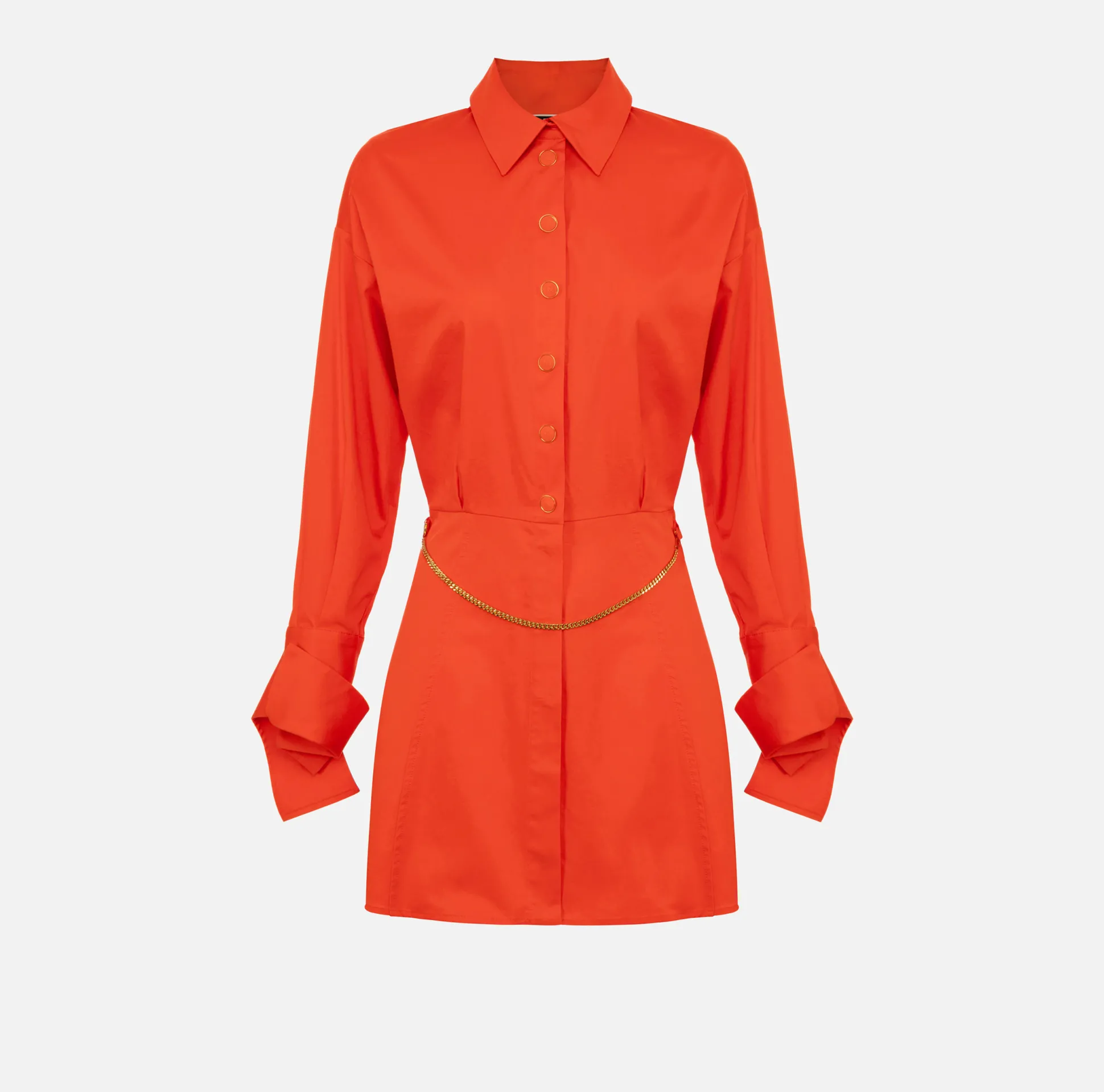 Elisabetta Franchi Abiti^Miniabito A Camicia In Popeline Stretch