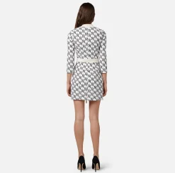 Elisabetta Franchi Abiti^Miniabito In Crepe Stretch Con Stampa Logo