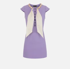 Elisabetta Franchi Abiti^Miniabito In Crepe Stretch Con Foulard Sullo Scollo