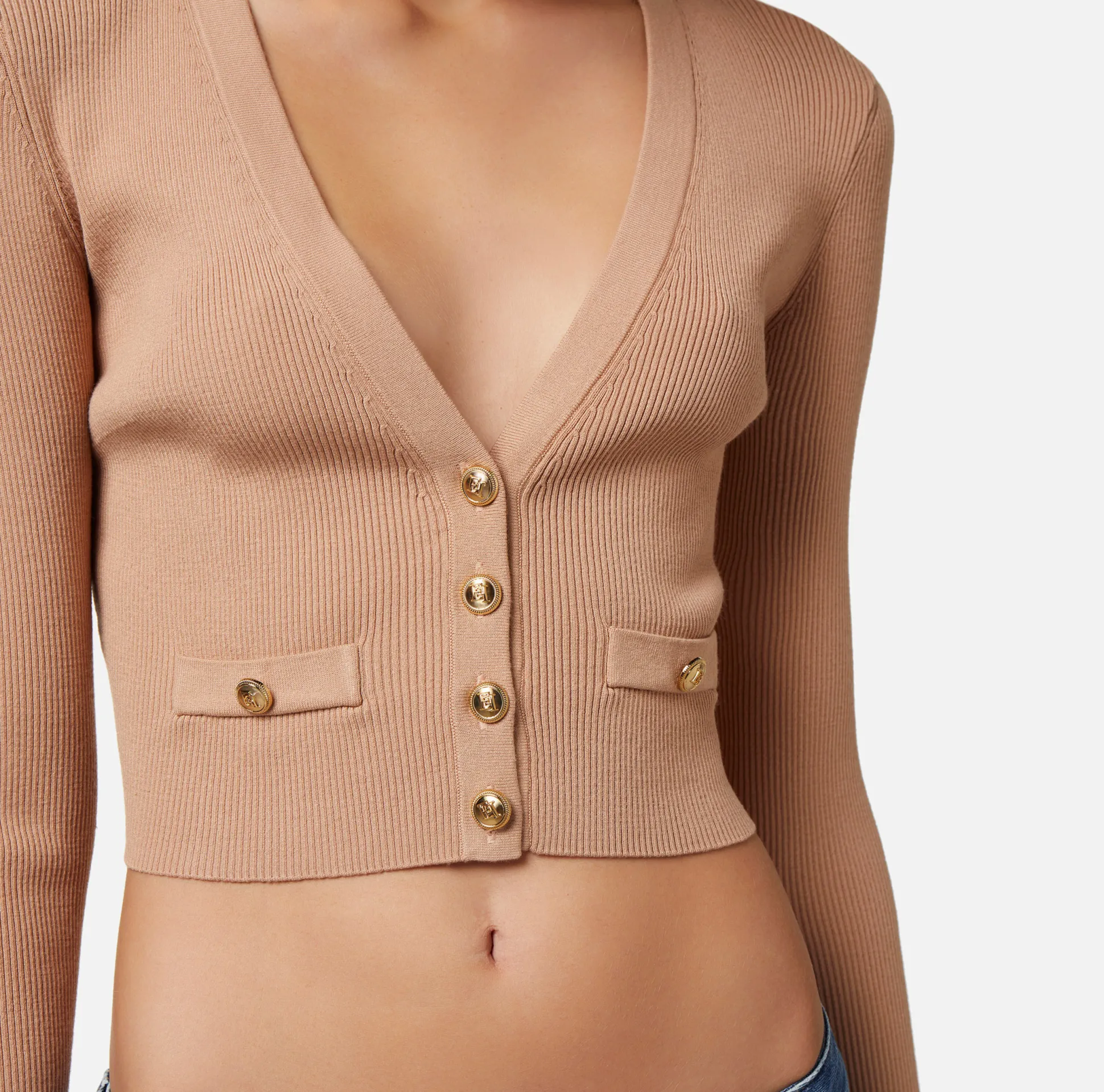 Elisabetta Franchi Maglieria E Felpe^Mini Cardigan In Viscosa A Costine