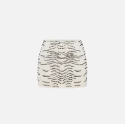 Elisabetta Franchi Gonne^Minigonna In Crepe Con Ricamo Animalier