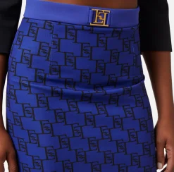 Elisabetta Franchi Gonne^Minigonna In Crepe Stretch Stampa Logo
