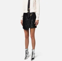 Elisabetta Franchi Gonne^Minigonna In Rafia Jacquard Con Logo Lurex