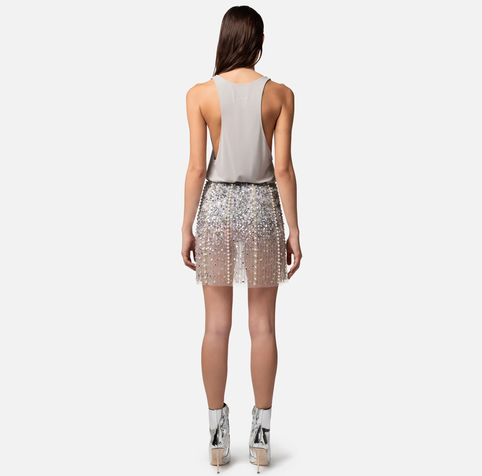 Elisabetta Franchi Gonne^Minigonna In Tulle Ricamato