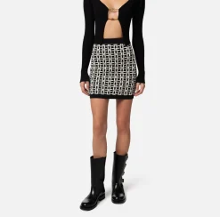 Elisabetta Franchi Gonne^Minigonna In Viscosa Logo Jacquard
