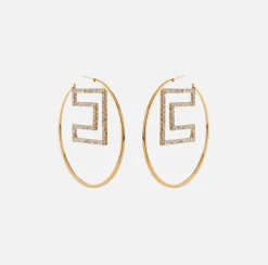 Elisabetta Franchi Bijoux^Orecchini A Cerchio Con Logo In Strass