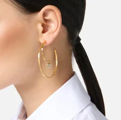 Elisabetta Franchi Mostra Tutti^Orecchini Cerchio Con Logo