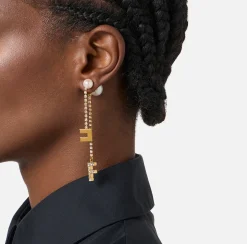 Elisabetta Franchi Mostra Tutti^Orecchini Con Catena In Strass Crystal