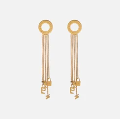 Elisabetta Franchi Mostra Tutti^Orecchini Con Nappine Pendenti E Charms