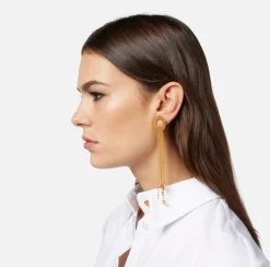Elisabetta Franchi Mostra Tutti^Orecchini Con Nappine Pendenti E Charms