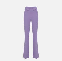 Elisabetta Franchi Pantaloni E Shorts^Pantalone A Palazzo In Crepe Stretch Con Patte