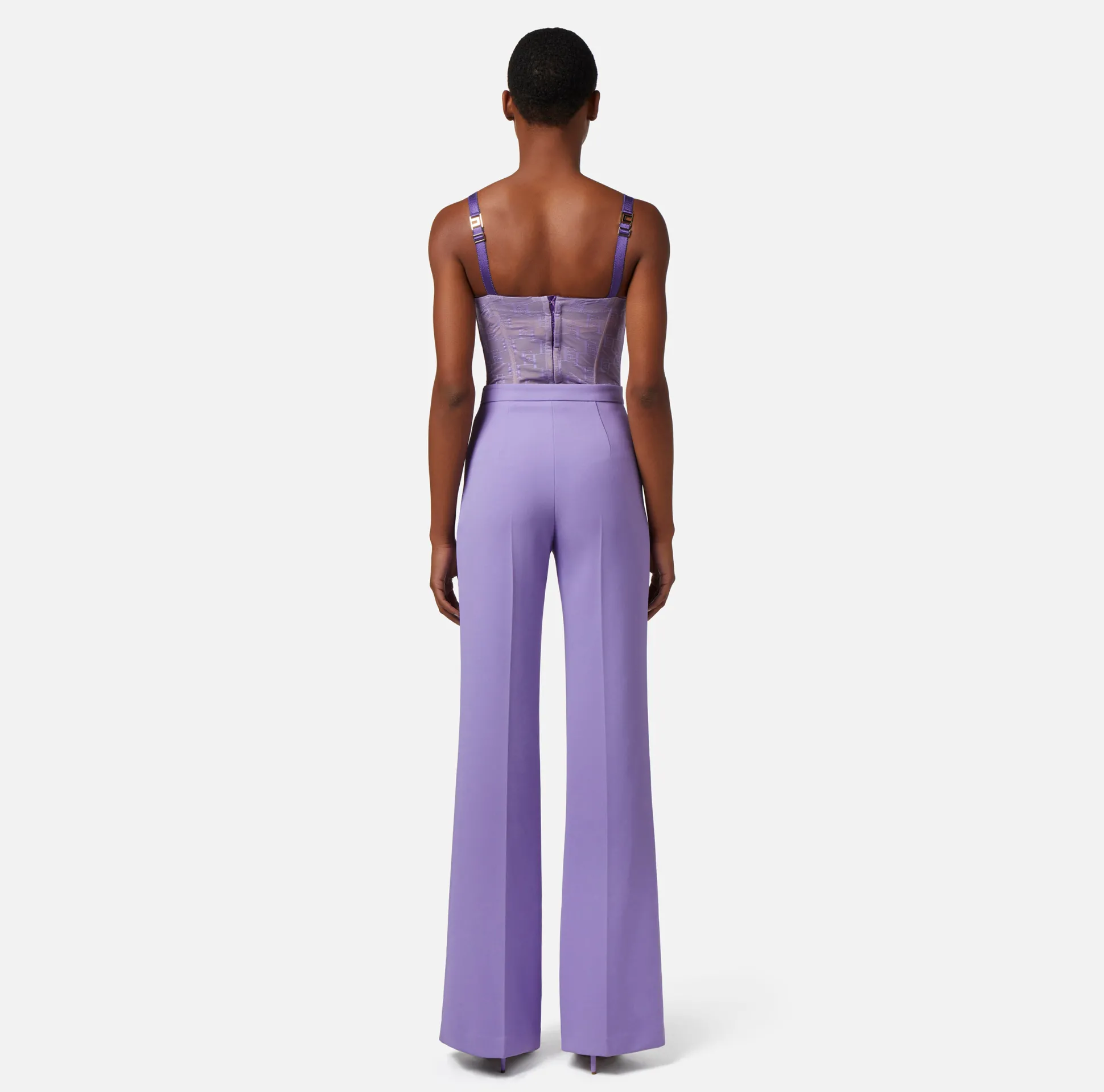 Elisabetta Franchi Pantaloni E Shorts^Pantalone A Palazzo In Crepe Stretch Con Patte