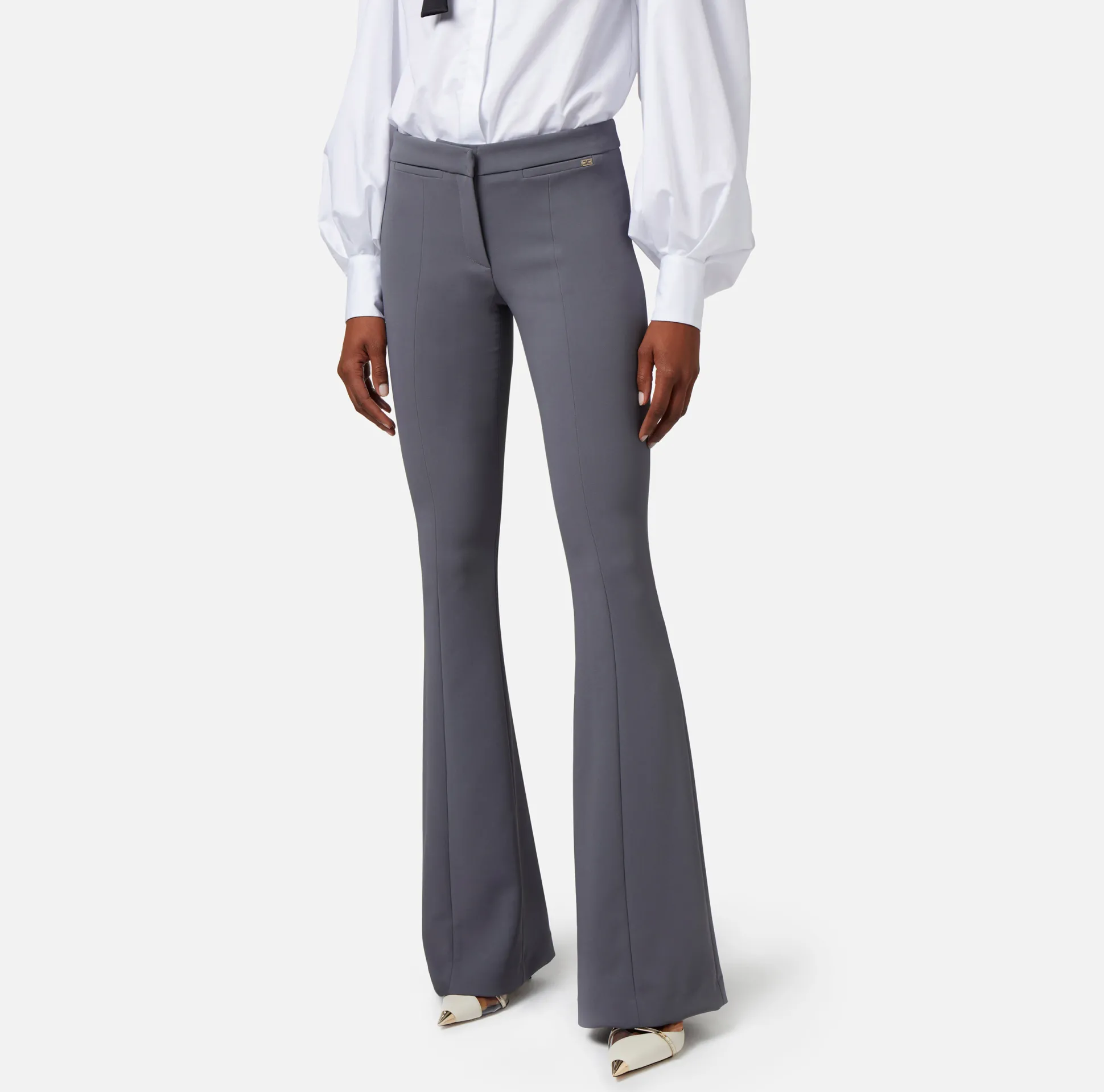 Elisabetta Franchi Tailleur^Pantalone A Zampa In Crepe Leggero