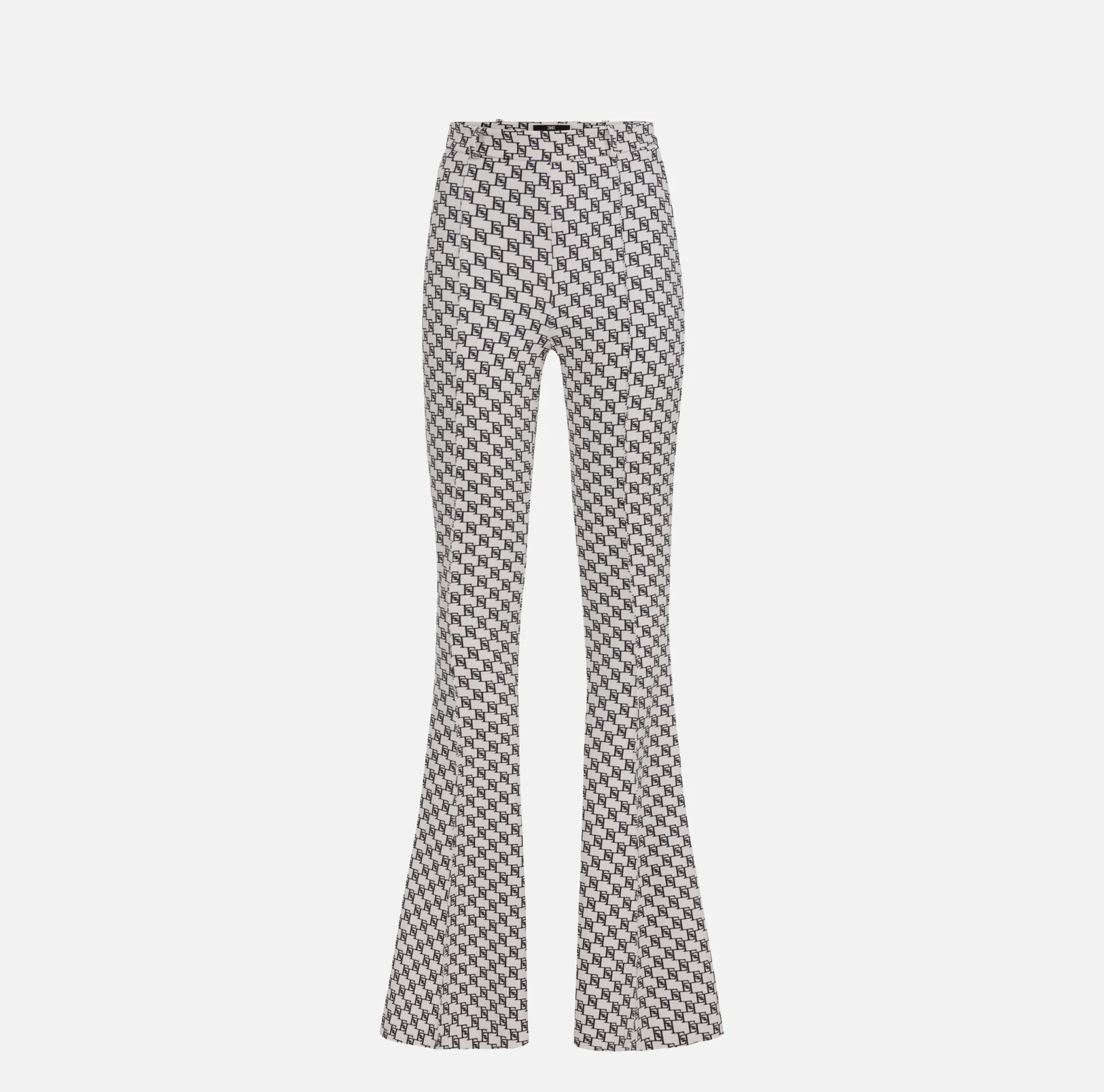 Elisabetta Franchi Pantaloni E Shorts^Pantalone A Zampa In Crepe Stretch Stampa Logo