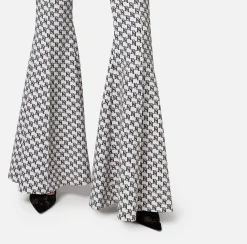 Elisabetta Franchi Pantaloni E Shorts^Pantalone A Zampa In Crepe Stretch Stampa Logo