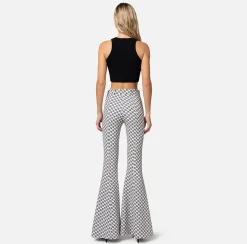 Elisabetta Franchi Pantaloni E Shorts^Pantalone A Zampa In Crepe Stretch Stampa Logo