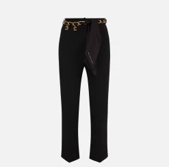 Elisabetta Franchi Pantaloni E Shorts^Pantalone A Zampetta In Crepe Stretch Con Cintura Foulard