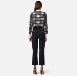 Elisabetta Franchi Pantaloni E Shorts^Pantalone A Zampetta In Crepe Stretch Con Cintura Foulard