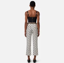 Elisabetta Franchi Pantaloni E Shorts^Pantalone A Zampetta In Crepe Stretch Stampa Logo Con Cintura Foulard