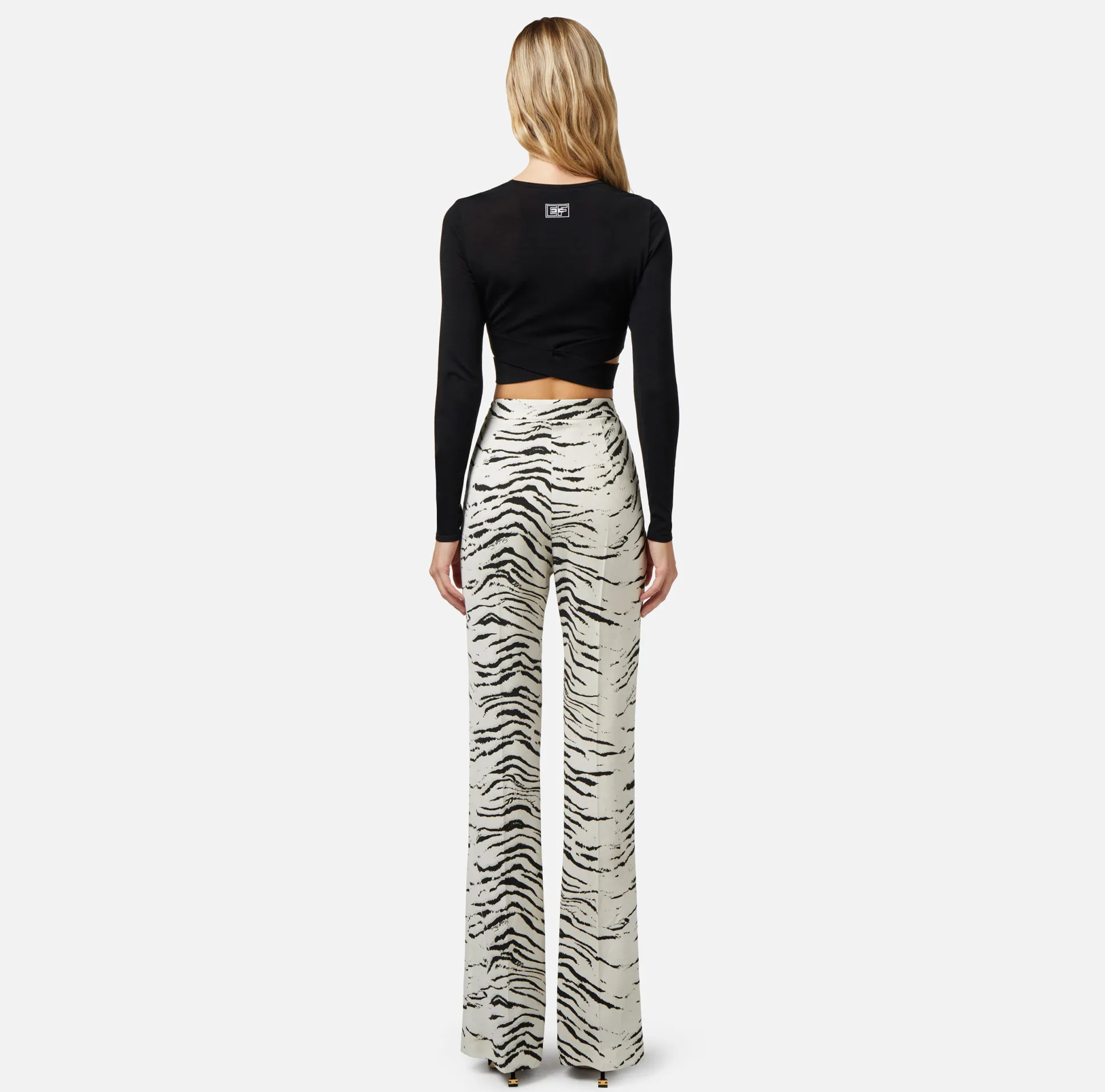 Elisabetta Franchi Pantaloni E Shorts^Pantalone Dritto In Cady Di Viscosa Stampa Animalier