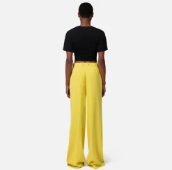 Elisabetta Franchi Tailleur^Pantalone Dritto In Crepe Con Etichetta Logo